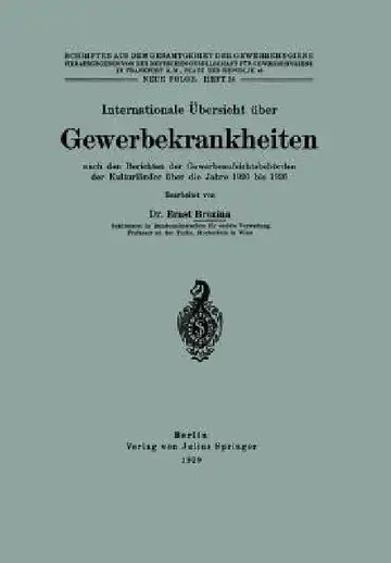 Cover of Internationale Übersicht Über Gewerbekrankheiten Nach Den Berichten Der Gewerbeaufsichtsbehörden Der Kulturländer Über Die Jahre 1920 Bis 1926