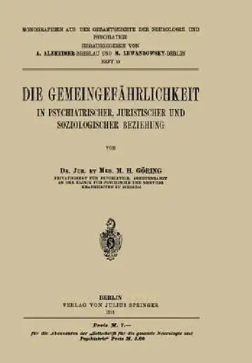 Cover of Die Gemeingefährlichkeit