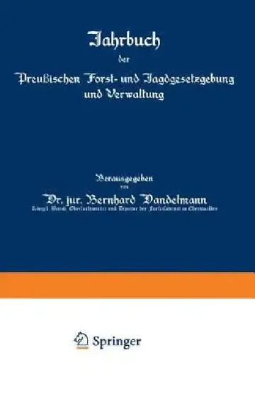 Cover of Jahrbuch Der Preußischen Forst- Und Jagdgesetzgebung Und Verwaltung