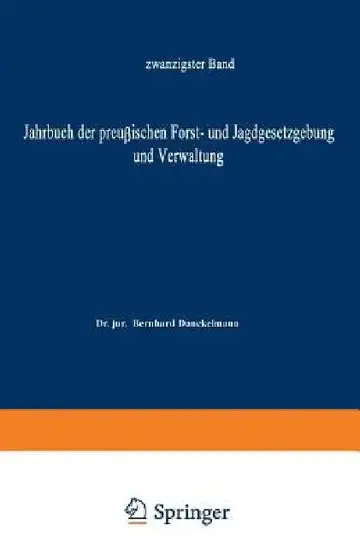 Cover of Jahrbuch Der Preußischen Forst- Und Jagdgesetzgebung Und Verwaltung