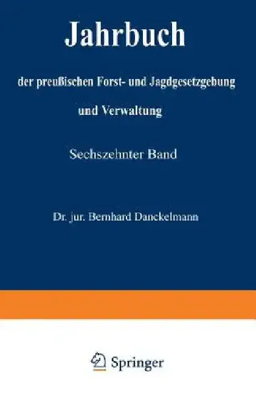 Cover of Jahrbuch Der Preußischen Forst- Und Jagdgesetzgebung Und Verwaltung