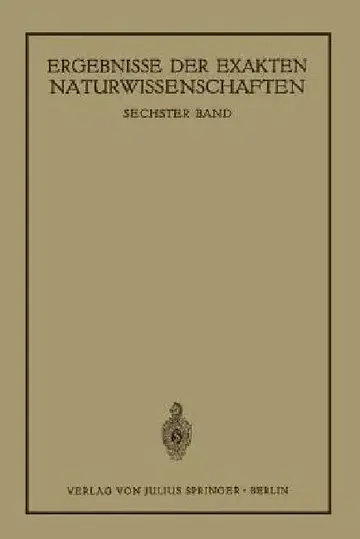 Cover of Ergebnisse Der Exakten Naturwissenschaften