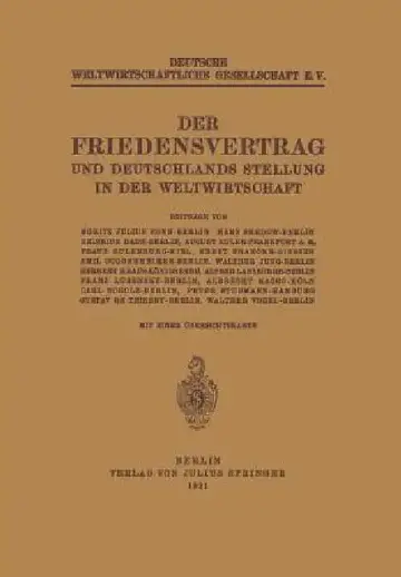 Cover of Der Friedensvertrag Und Deutschlands Stellung in Der Weltwirtschaft