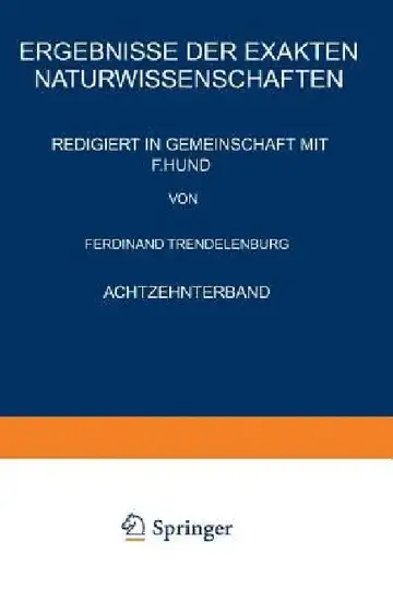 Cover of Ergebnisse Der Exakten Naturwissenschaften