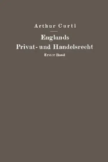 Cover of Englands Privat- Und Handelsrecht