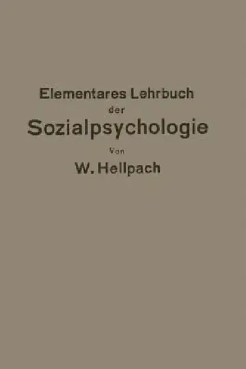 Cover of Elementares Lehrbuch Der Sozialpsychologie