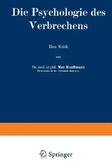 Cover of Die Psychologie Des Verbrechens