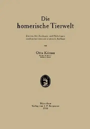 Cover of Die Homerische Tierwelt