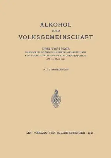 Cover of Alkohol Und Volksgemeinschaft