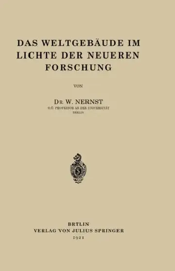 Cover of Das Weltgebäude Im Lichte Der Neueren Forschung