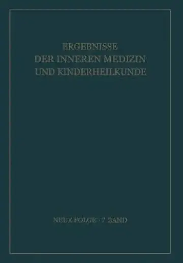 Cover of Ergebnisse Der Inneren Medizin Und Kinderheilkunde