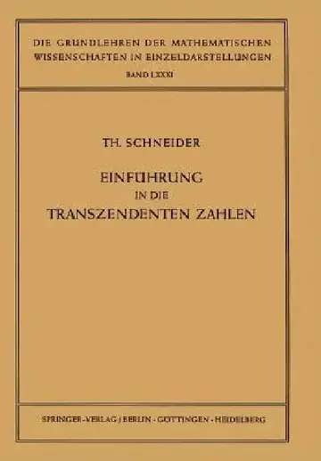 Cover of Einführung in Die Transzendenten Zahlen