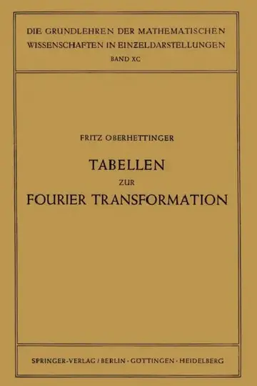 Cover of Tabellen Zur Fourier Transformation
