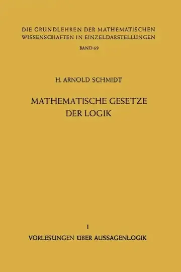 Cover of Mathematische Gesetze Der Logik I