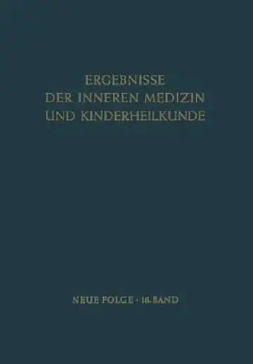 Cover of Ergebnisse Der Inneren Medizin Und Kinderheilkunde