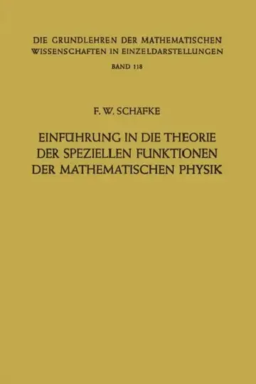 Cover of Einführung in Die Theorie Der Speziellen Funktionen Der Mathematischen Physik