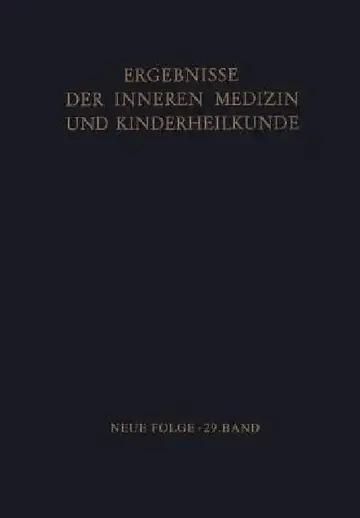Cover of Ergebnisse Der Inneren Medizin Und Kinderheilkunde