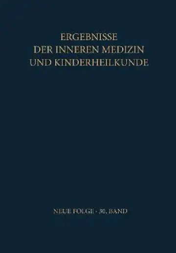 Cover of Ergebnisse Der Inneren Medizin Und Kinderheilkunde