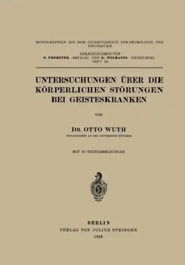 Cover of Untersuchungen Über Die Körperlichen Störungen Bei Geisteskranke