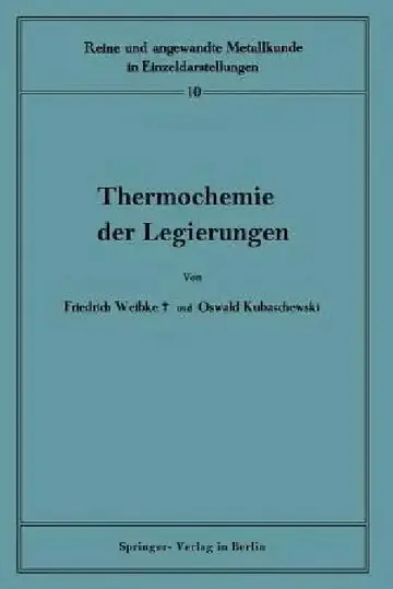 Cover of Thermochemie Der Legierungen