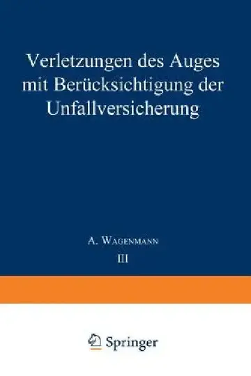 Cover of Verletzungen Des Auges Mit Berücksichtigung Der Unfallversicherung