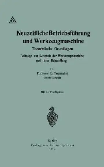 Cover of Neuzeitliche Betriebsführung Und Werkzeugmaschine