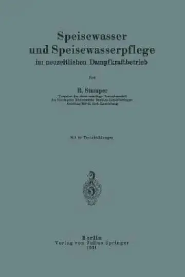 Cover of Speisewasser Und Speisewasserpflege Im Neuzeitlichen Dampfkraftbetrieb