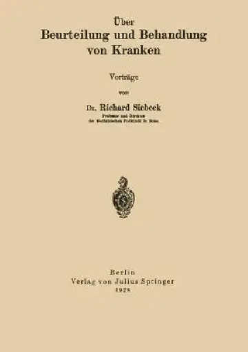 Cover of Über Beurteilung Und Behandlung Von Kranken