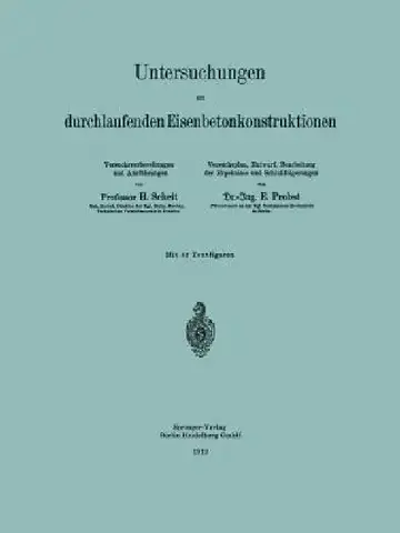 Cover of Untersuchungen an Durchlaufenden Eisenbetonkonstruktionen