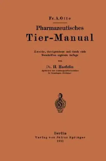 Cover of Pharmazeutisches Tier-Manual
