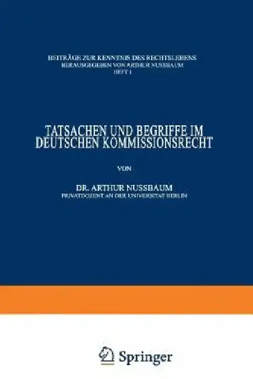 Cover of Tatsachen Und Begriffe Im Deutschen Kommissionsrecht
