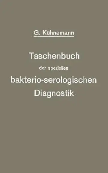 Cover of Taschenbuch Der Speziellen Bakterio-Serologischen Diagnostik
