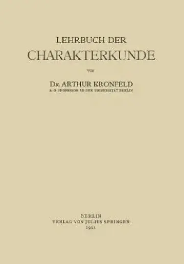 Cover of Lehrbuch Der Charakterkunde