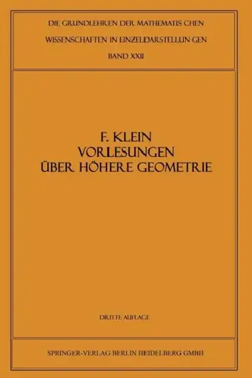 Cover of Vorlesungen Über Höhere Geometrie
