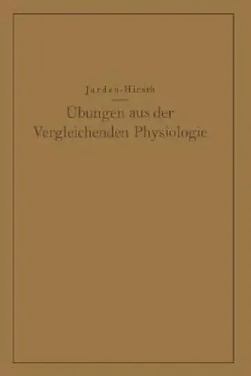 Cover of Übungen Aus Der Vergleichenden Physiologie