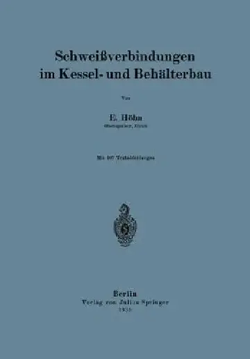 Cover of Schweißverbindungen Im Kessel- Und Behälterbau
