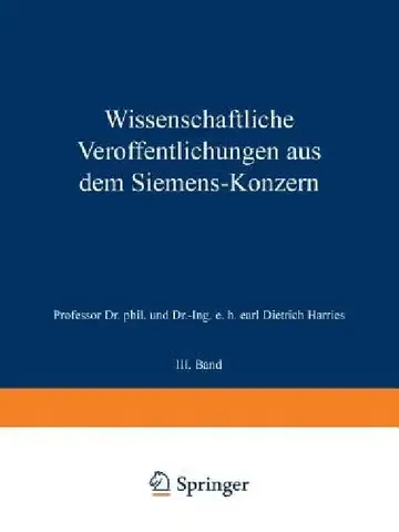 Cover of Wissenschaftliche Veröffentlichungen Aus Dem Siemens-Konzern