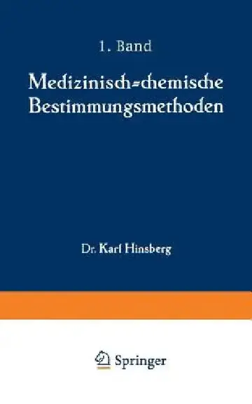 Cover of Medizinisch-Chemische Bestimmungsmethoden