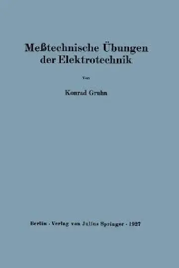 Cover of Meßtechnische Übungen Der Elektrotechnik