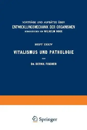 Cover of Vitalismus Und Pathologie