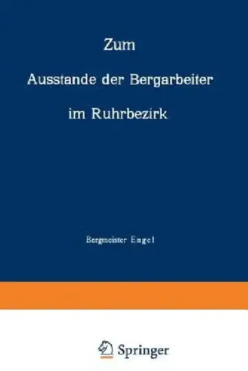 Cover of Zum Ausstande Der Bergarbeiter Im Ruhrbezirk