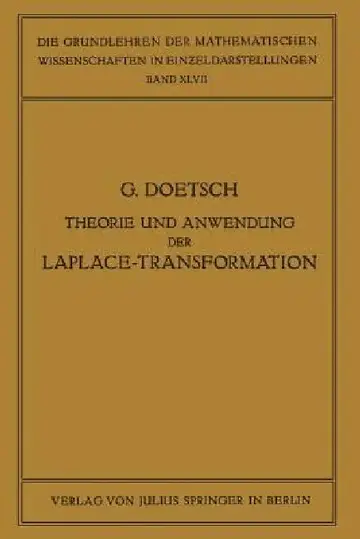 Cover of Theorie Und Anwendung Der Laplace-Transformation