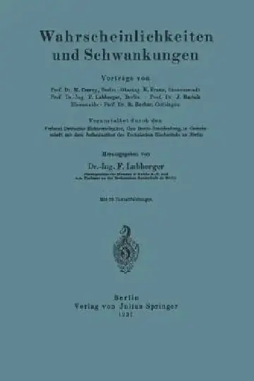 Cover of Wahrscheinlichkeiten Und Schwankungen