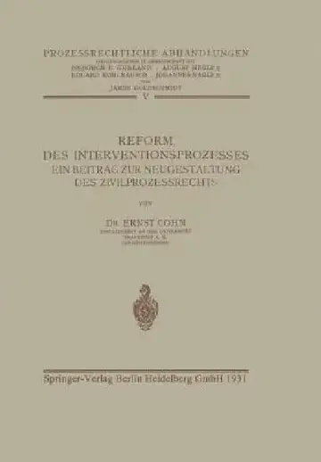 Cover of Reform Des Interventionsprozesses