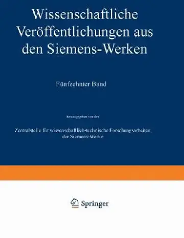 Cover of Wissenschaftliche Veröffentlichungen Aus Den Siemens-Werken