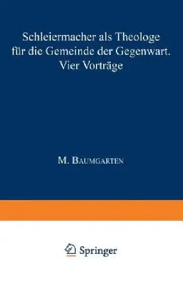 Cover of Schleiermacher ALS Theologe Für Die Gemeinde Der Gegenwart