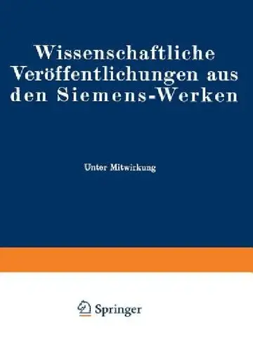 Cover of Wissenschaftliche Veröffentlichungen Aus Den Siemens-Werken