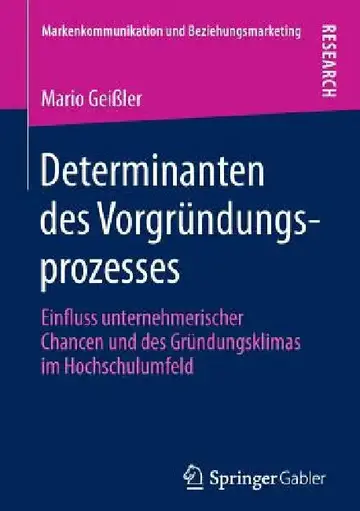 Cover of Determinanten Des Vorgründungsprozesses