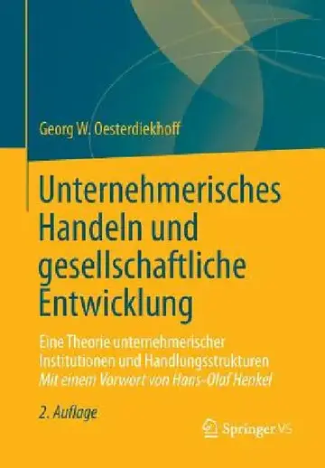 Cover of Unternehmerisches Handeln Und Gesellschaftliche Entwicklung