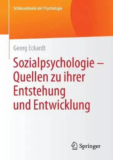 Cover of Sozialpsychologie - Quellen Zu Ihrer Entstehung Und Entwicklung
